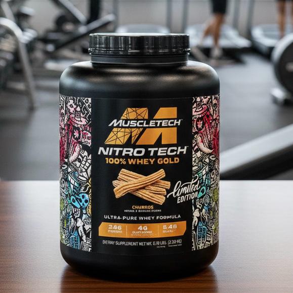 پروتئین وی گلد ۱۰۰%نیتروتک ماسل طعم چورو